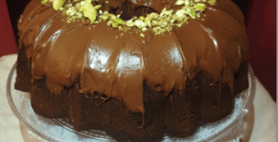Receta de Bundt Cake de chocolate y Té Matcha